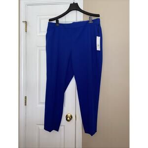CALVIN KLEIN Blue Pants Stretch Pockets Side Zipper Elastic Waist Plus Size 18W